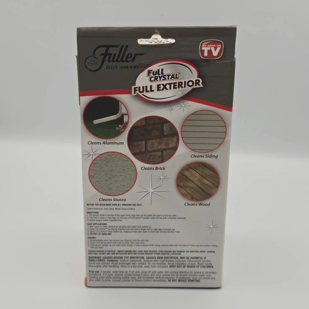Fuller Brush Co Full Crystal Full Exterior 32 oz Dispenser + 3 Powder Packs @4oz